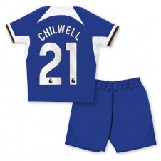 Chelsea Ben Chilwell #21 Hjemmedraktsett Barn 2023-24 Kortermet (+ korte bukser)